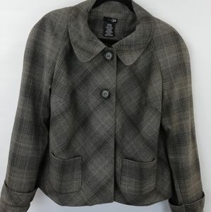 East 5th brown plaid jacket
